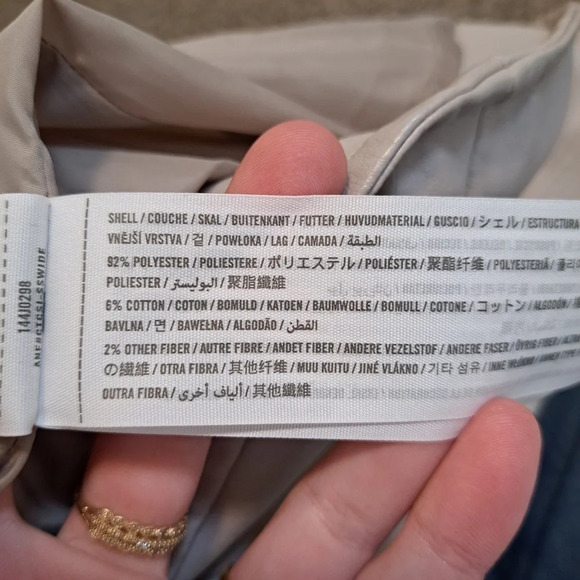 Abercrombie And Fitch Cream Gray Faux Leather Biker Moto Jacket Size Small - Picture 10 of 11